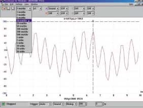 Fig.3.Selecting the PicoScope option lets you view audio waveforms or show temperature data